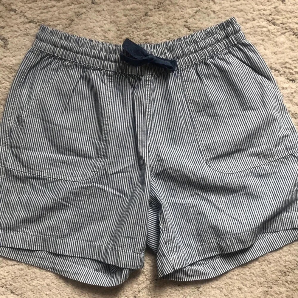 Originals Nicole Miller Boxer shorts, blue and white striped with drawstring